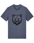 Blue Grey Bear Mark Tee with a black bear-head graphic printed on the front.